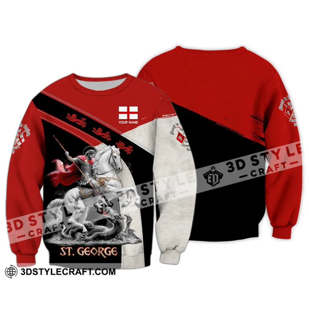 Unisex Shirt - Custom Text Shirt ST.George Templar Knight England Shirt Long Sleeve / S T-shirt