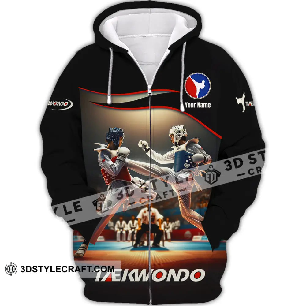 Unisex Shirt - Custom Text Shirt Taekwondo Shirt Zipper Hoodie / S T-shirt