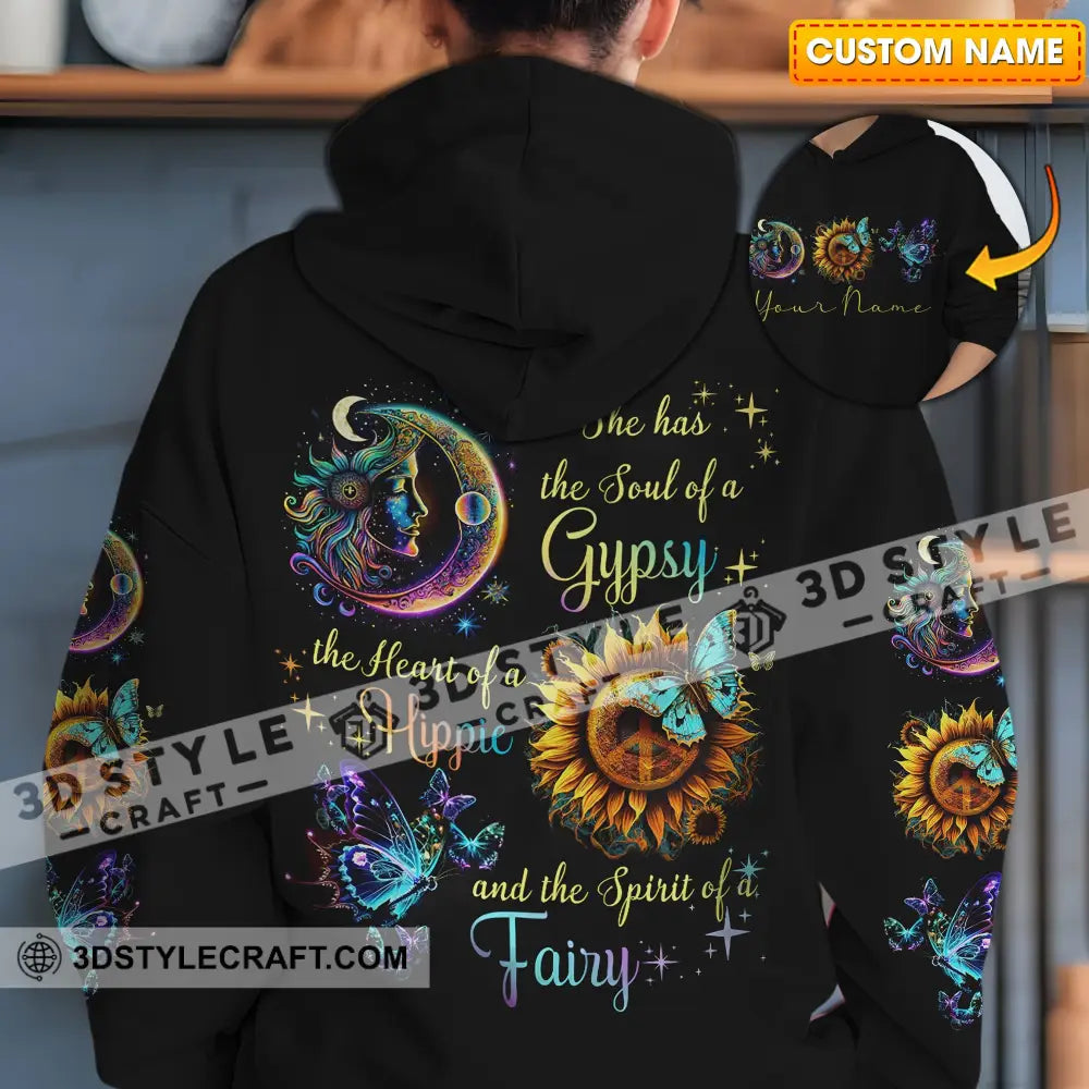 Unisex Shirt - Custom Text Shirt The Heart Of A Hippie Shirt T-shirt