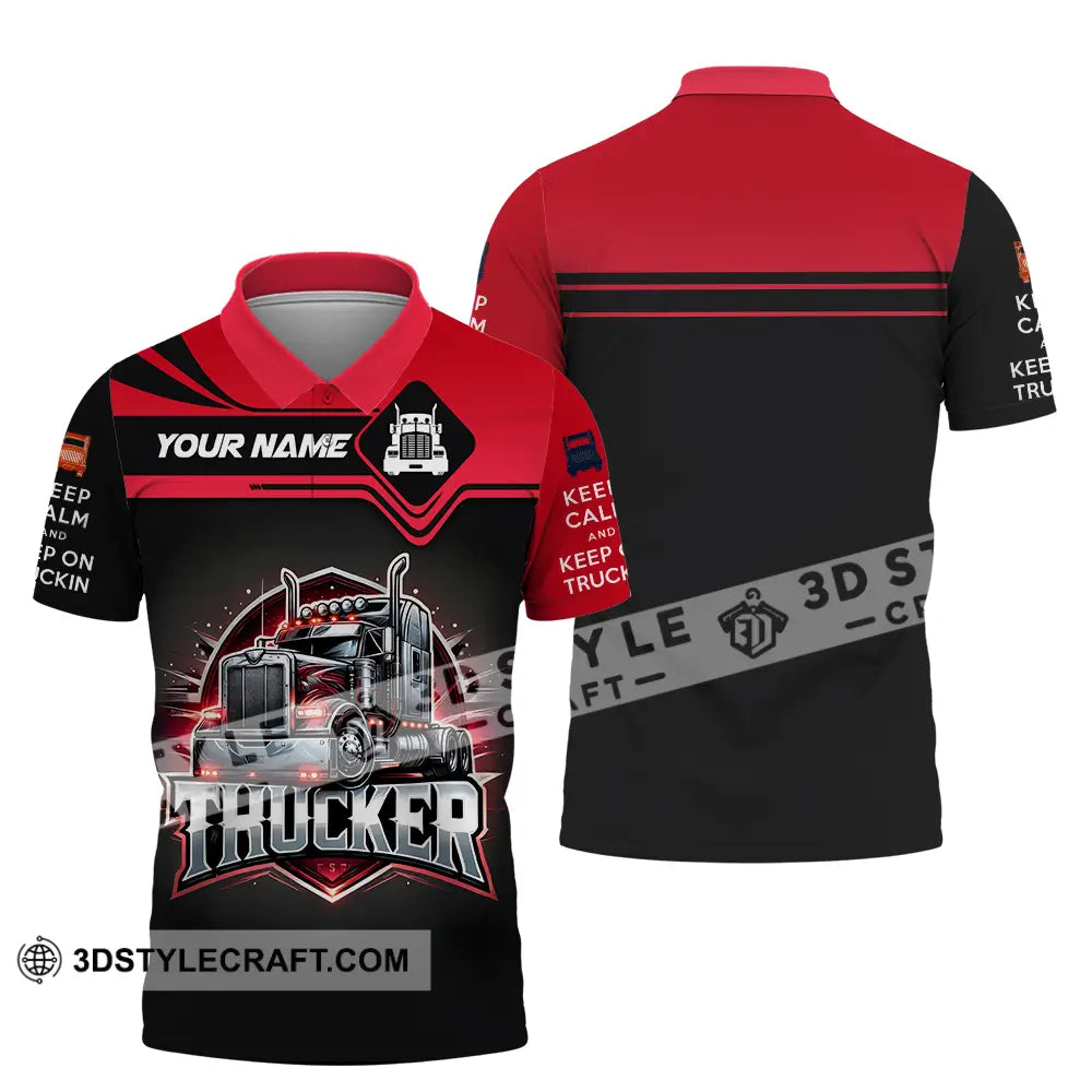 Unisex Shirt - Custom Text Trucker Polo / S T-Shirt