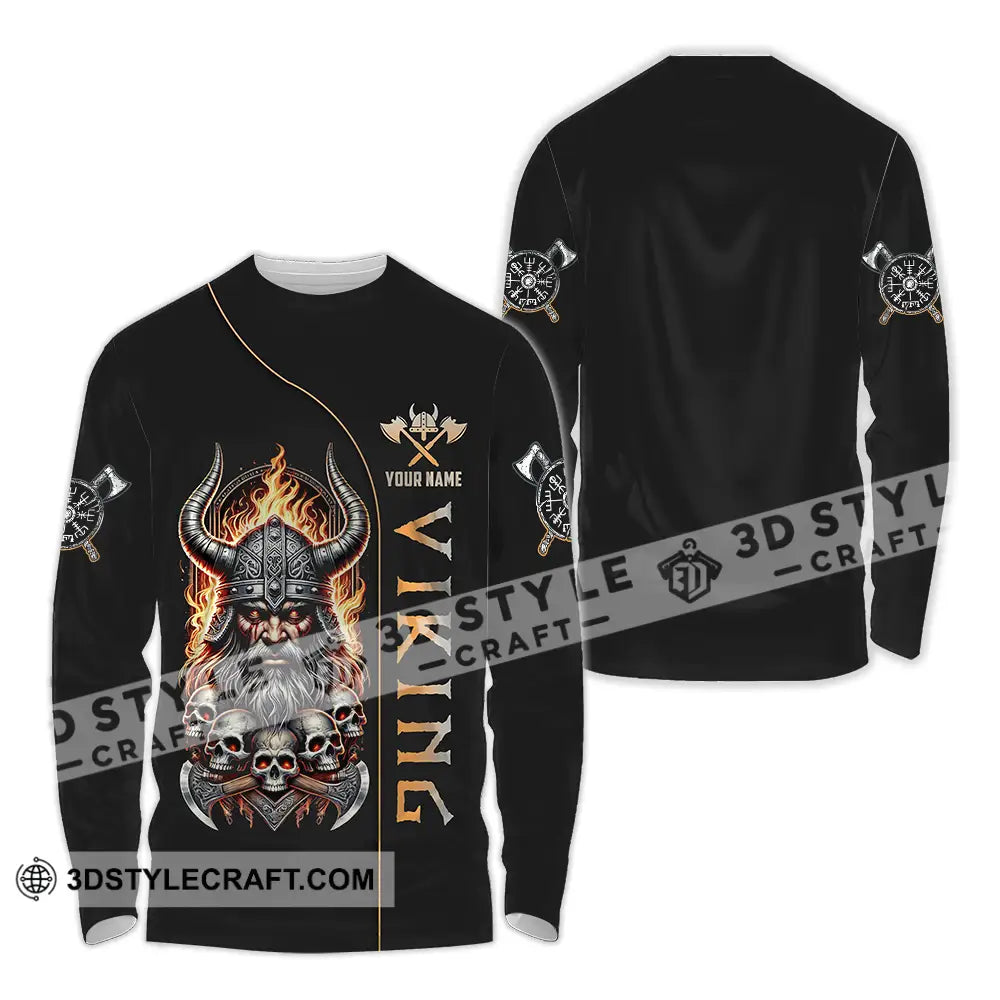 Unisex Shirt - Custom Text Viking Long Sleeve / S T-Shirt