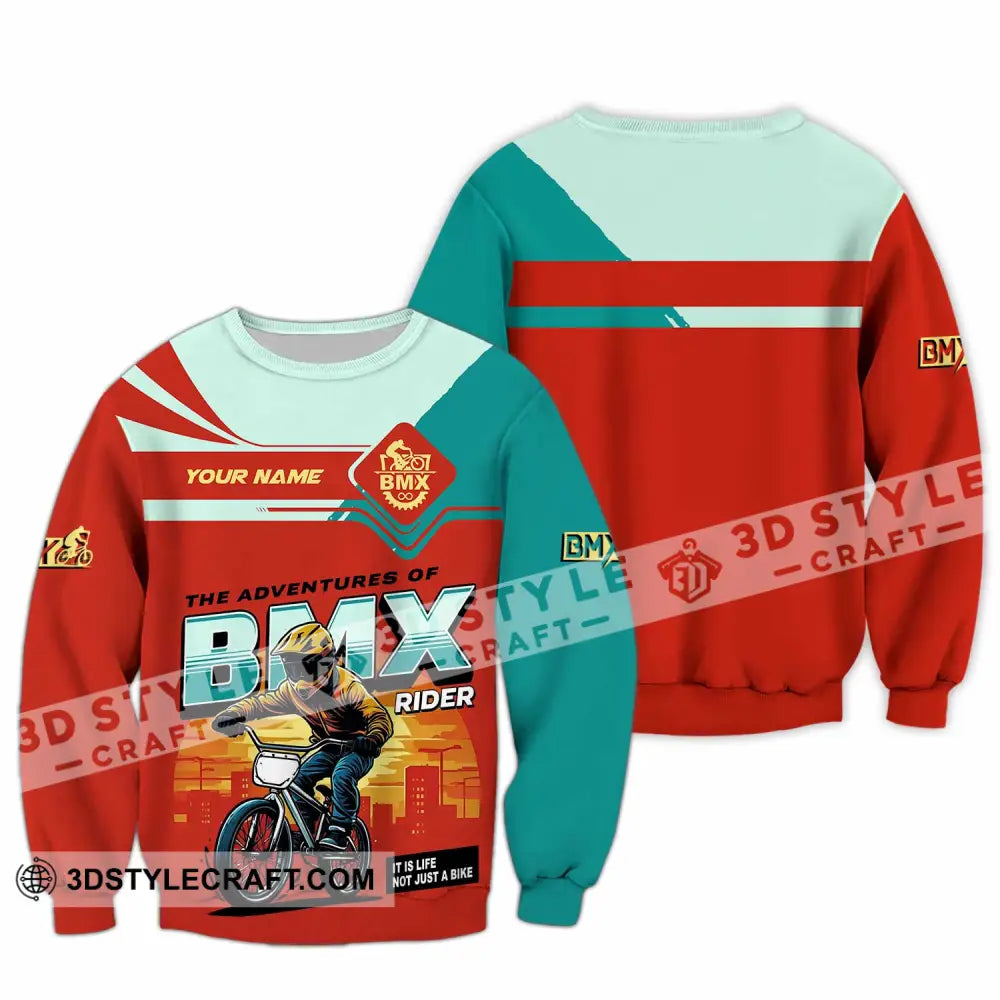 Unisex Shirt - Custom The Adventures Of BMX Rider Shirt Long Sleeve / S T-shirt