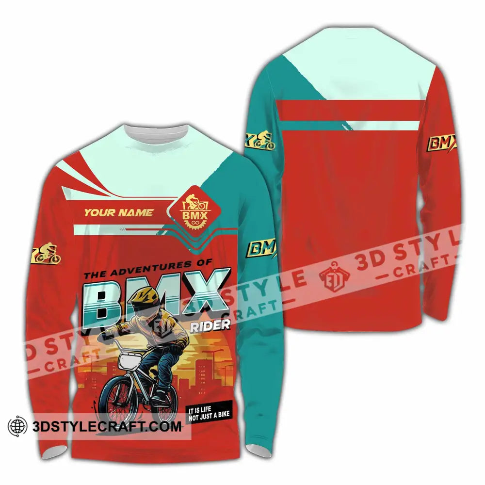 Unisex Shirt - Custom The Adventures Of BMX Rider Shirt Long Sleeve Shirt / S T-shirt