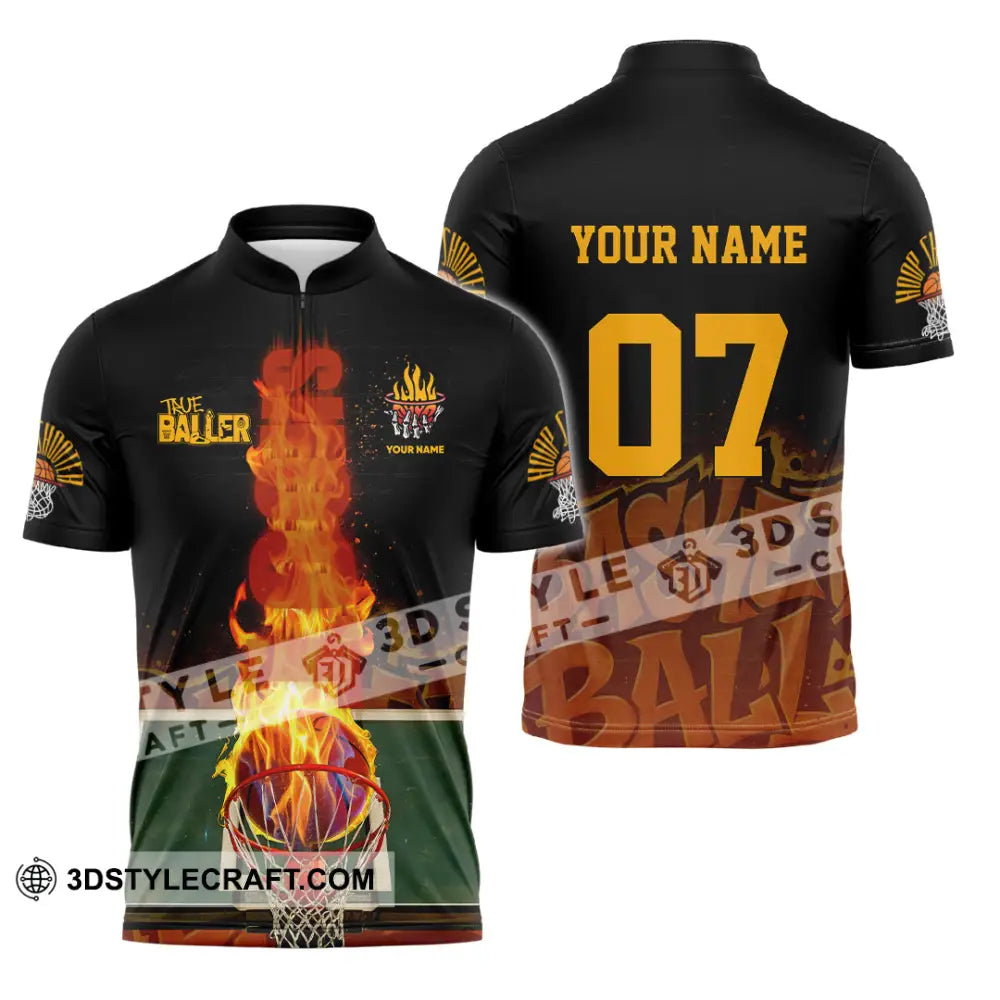 Unisex Shirt - Custom The Baller Basketball Shirt Zipper Polo Shirt / S T-shirt