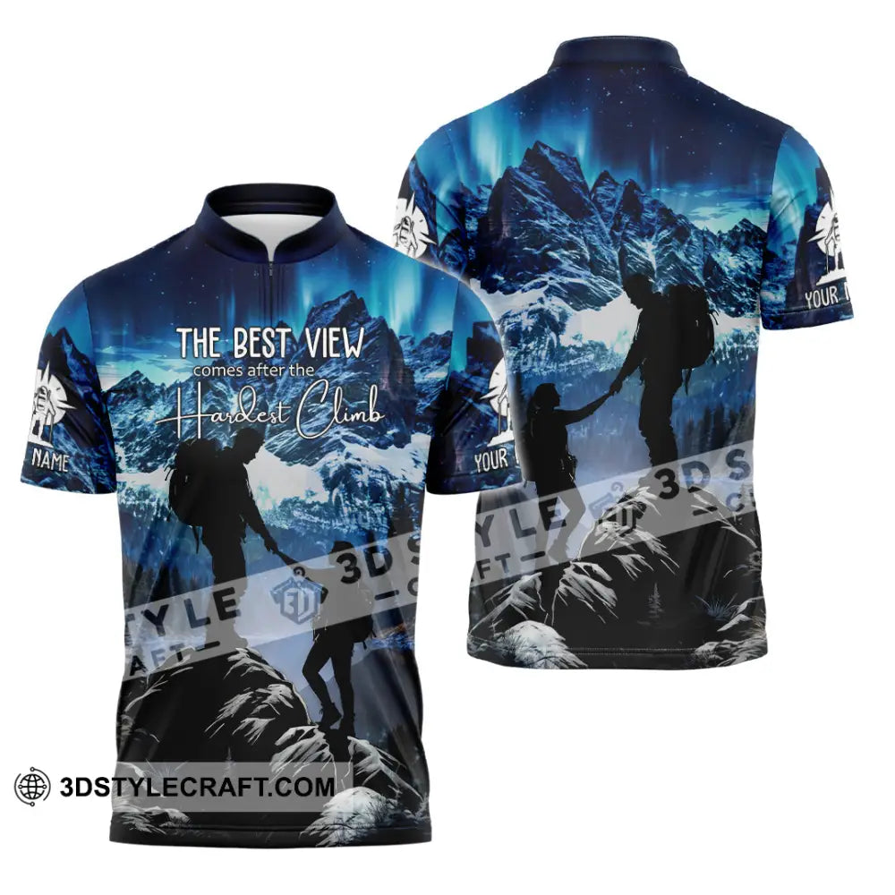 Unisex Shirt - Custom The Best View Comes After The Hardest Climb Sports Shirt Zipper Polo Shirt / S T-shirt