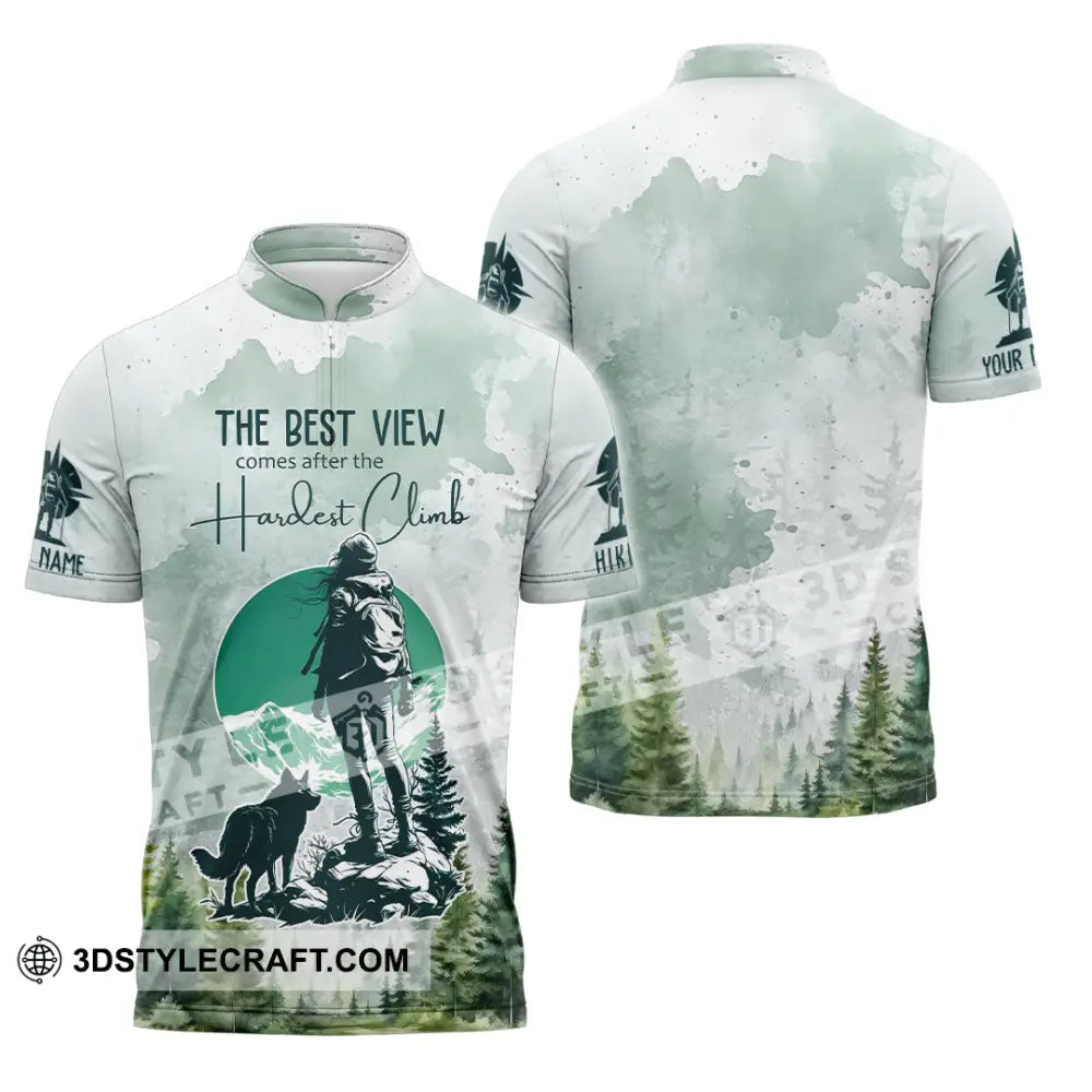 Unisex Shirt - Custom The Best View Comes After The Hardest Climb Shirt Zipper Polo Shirt / S T-shirt