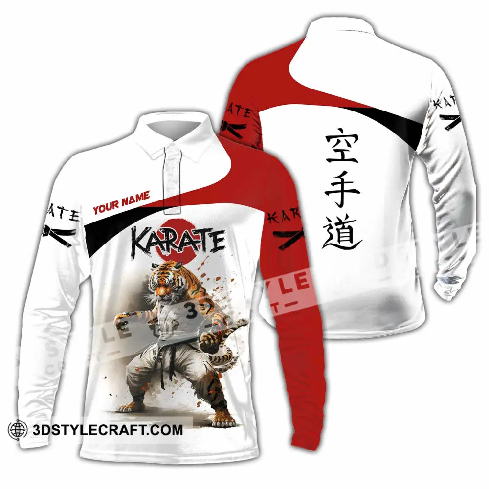 Unisex Shirt - Custom Tiger Karate Shirt Long Sleeve Polo / S T-shirt