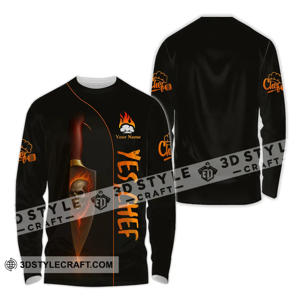 Unisex Shirt Custom Yes Chef Shirt Long Sleeve Shirt / S T shirt