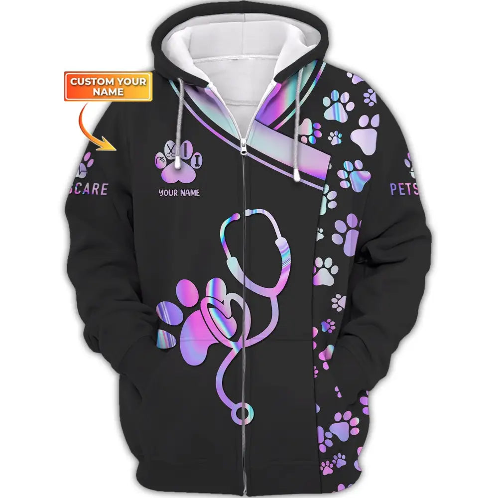 Unisex Shirt Pet Grooming Care Hoodie Sportwear Zipper / S T-Shirt