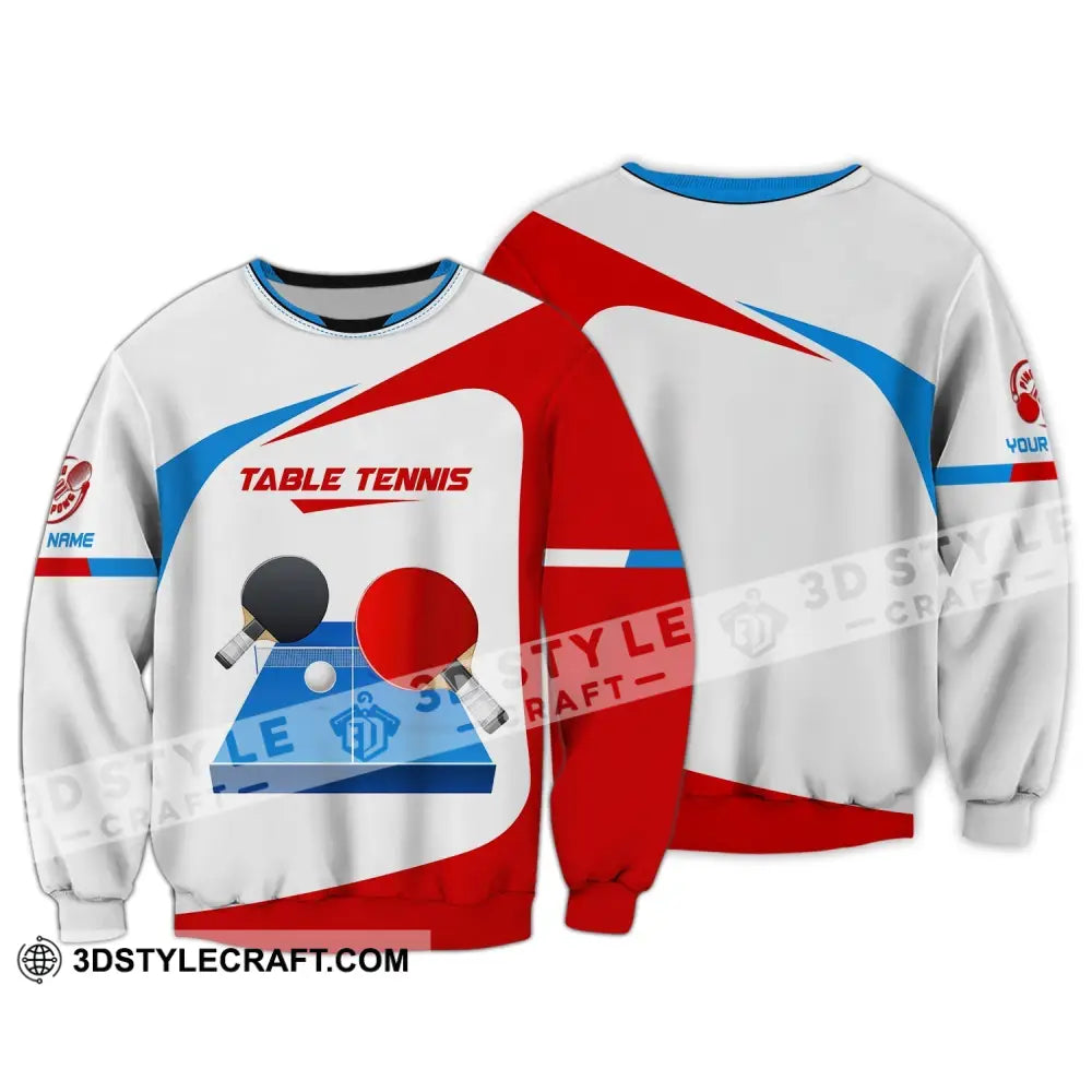 Unisex Shirt Table Tennis Custom Ping Pong T-Shirt Gift For Player Long Sleeve / S