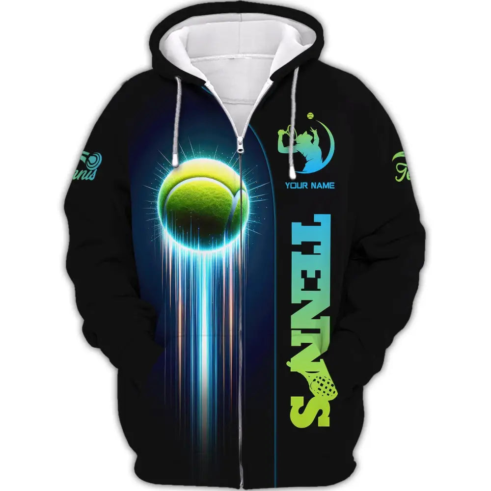 Unisex Shirt Tennis Lover T-Shirt Gift Player Apparel Zipper Hoodie / S