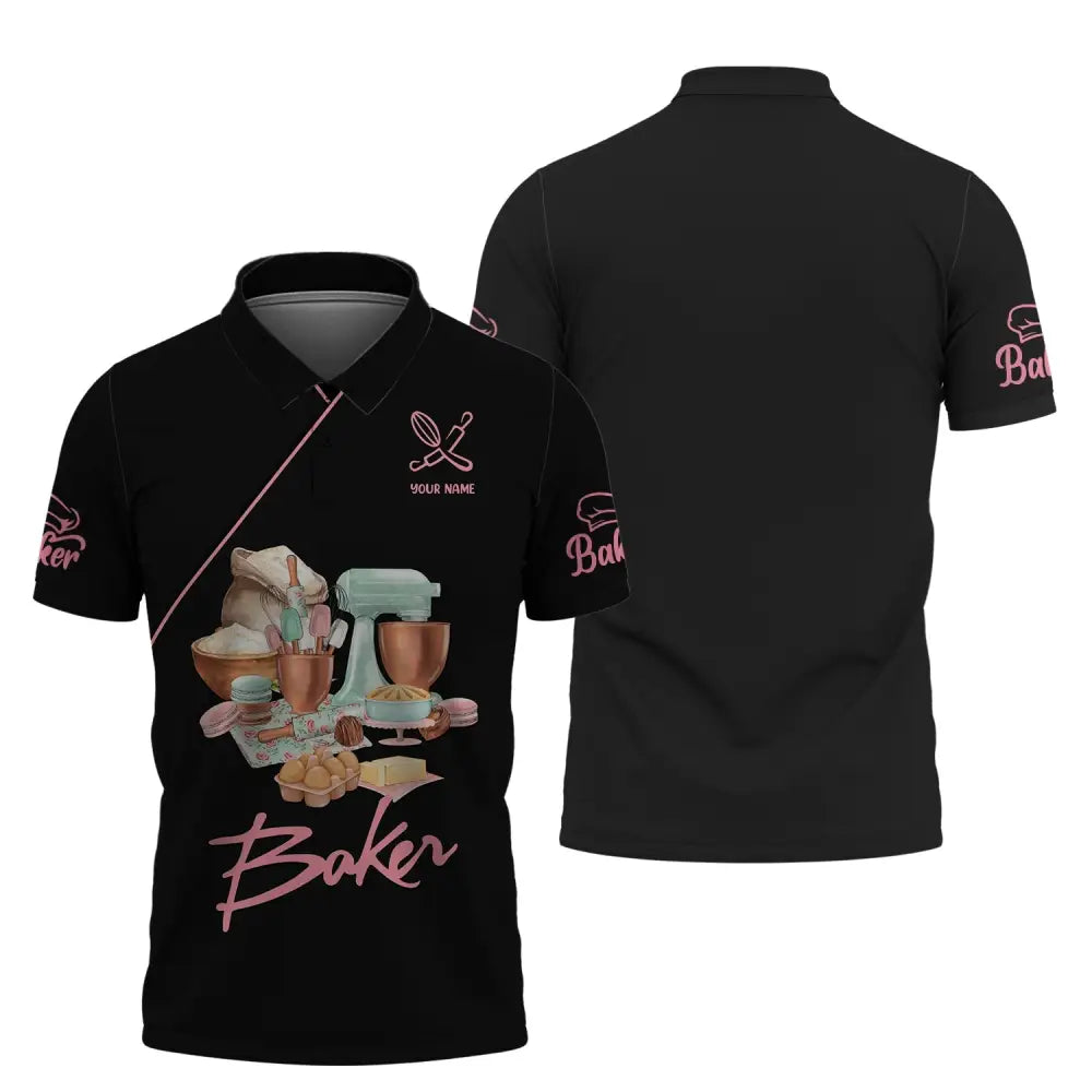 Unisex T-Shirt Baker Shirt Hoodie Baking Gift For Lovers Polo / S