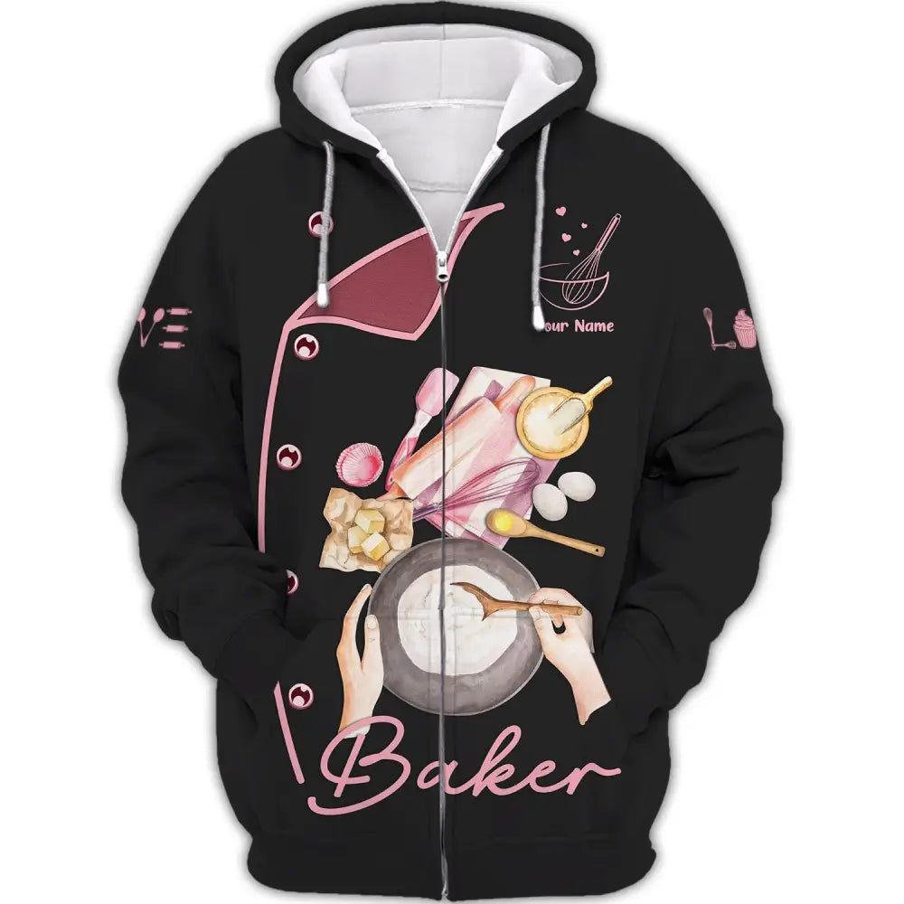 Unisex T-Shirt Baker Shirt Hoodie Baking Gift For Lovers Zipper / S