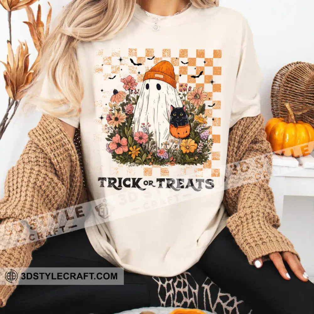 Unisex T-Shirt - Trick Or Treat T-Shirt Halloween Collectible Gift Beige / S Apparel