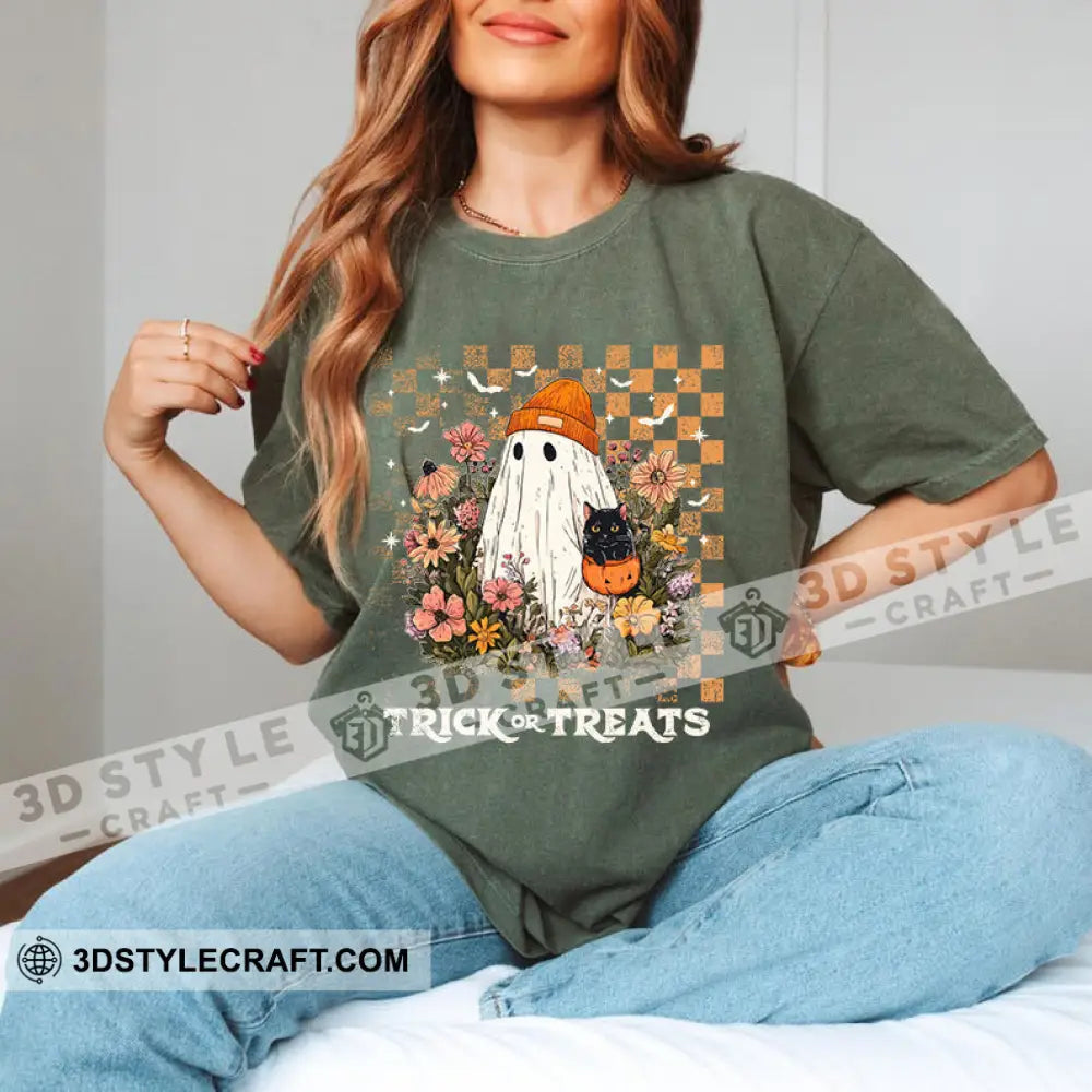 Unisex T-Shirt - Trick Or Treat T-Shirt Halloween Collectible Gift Hunter Green / S Apparel