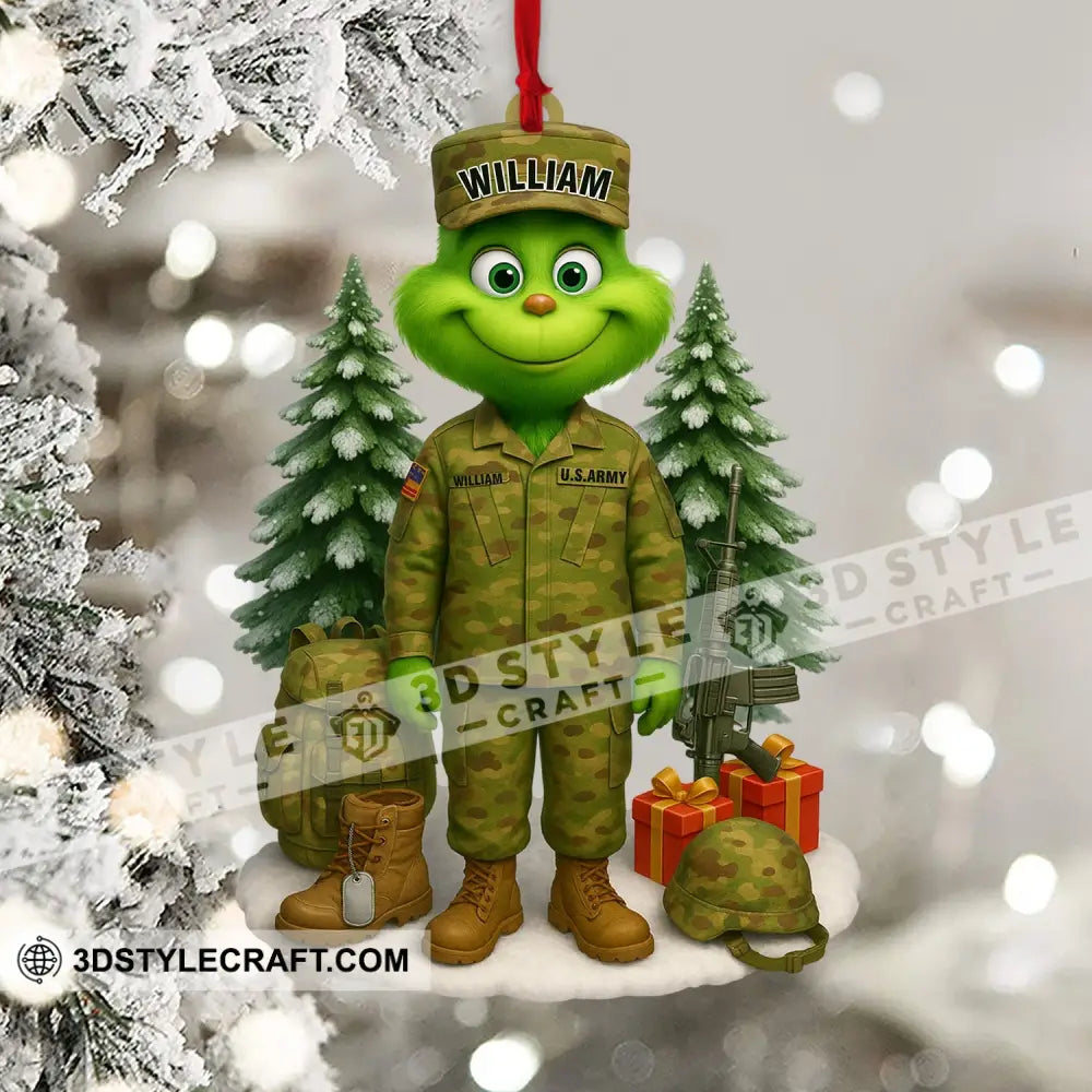 US Army Home Decor Christmas Ornament Personalized Ornament Ornament