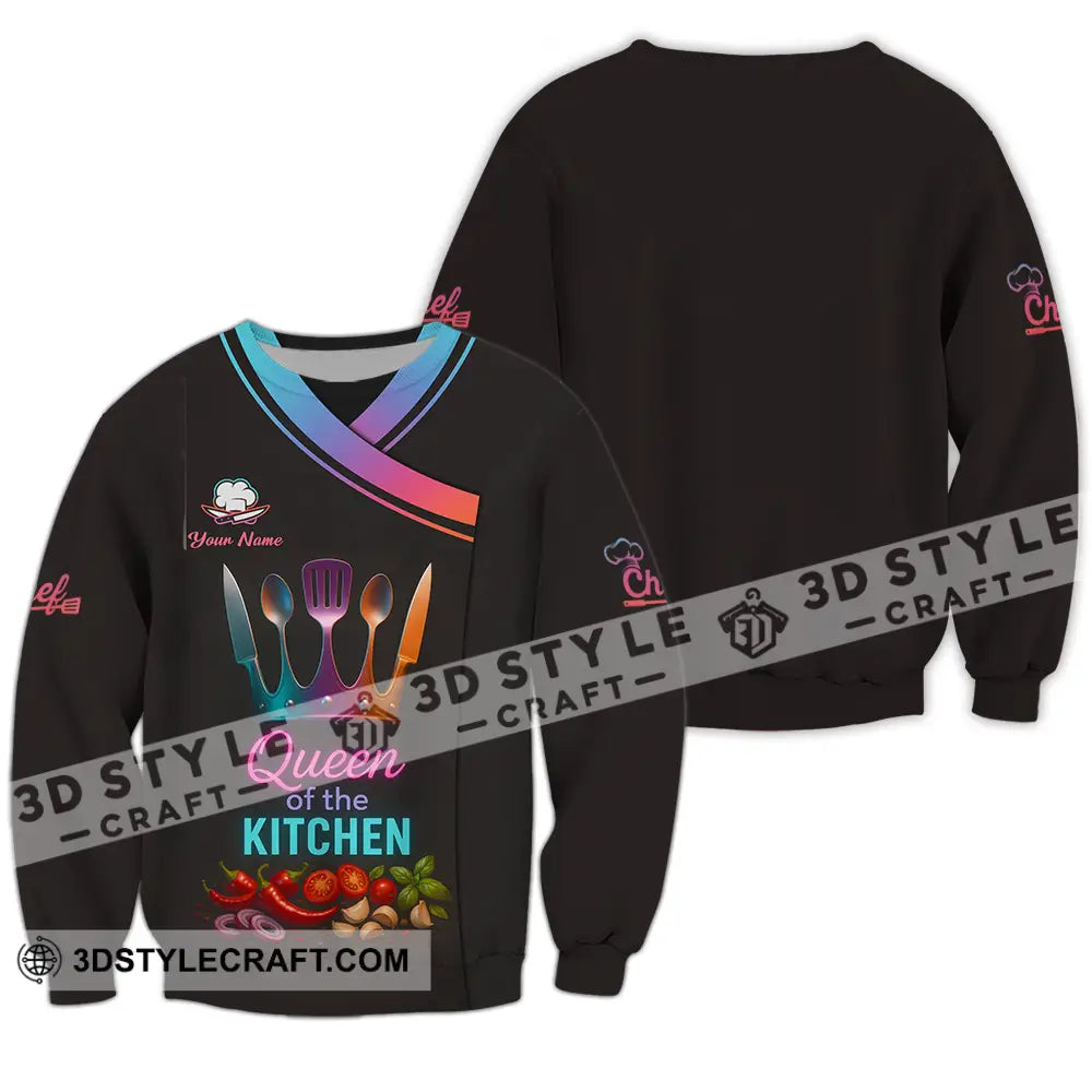 Women Shirt - Custom Queen Of The Kitchen Master Chef Shirt Long Sleeve / S T-shirt