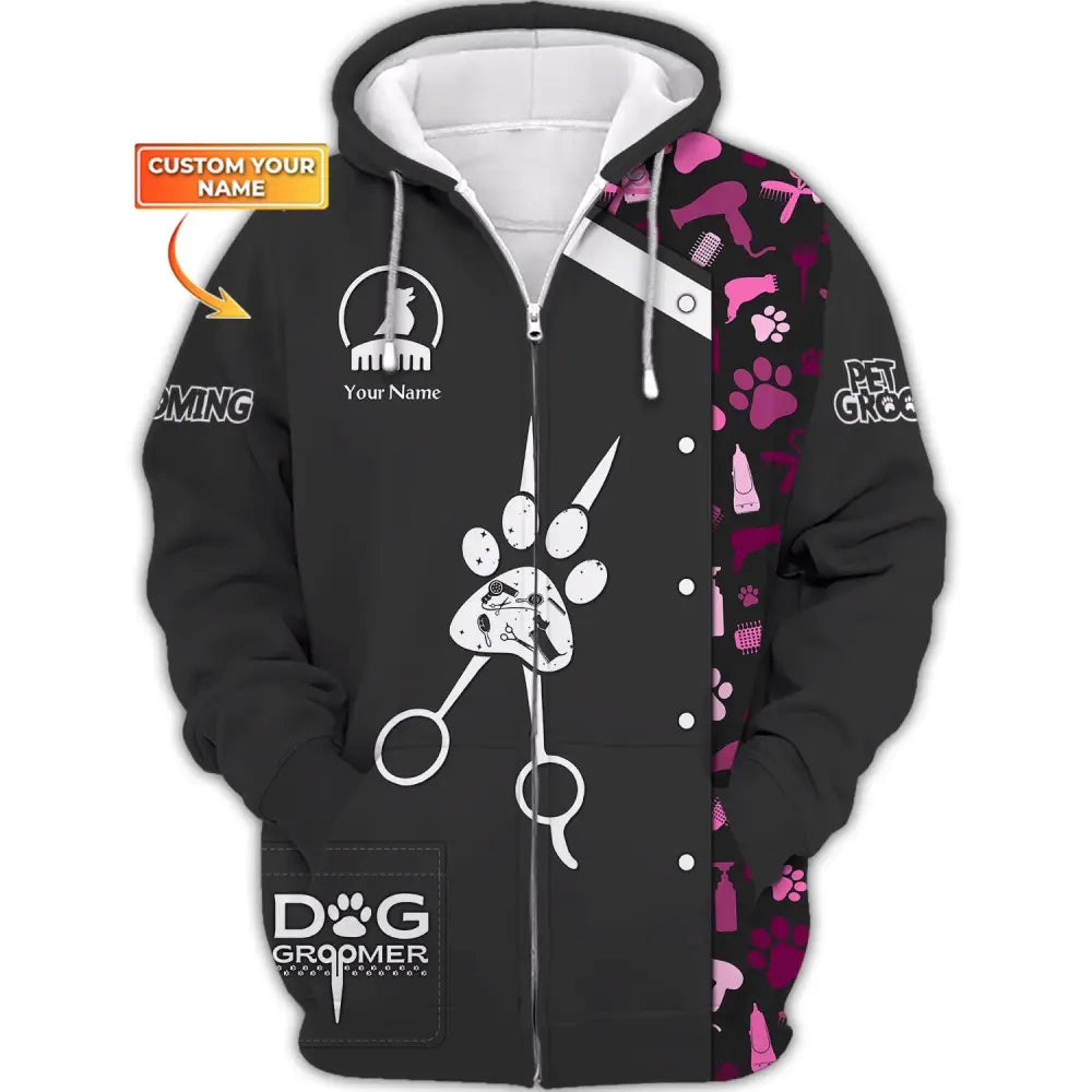 Women Shirt Groomer Life Pet Grooming Sportwear Zipper Hoodie / S T-Shirt