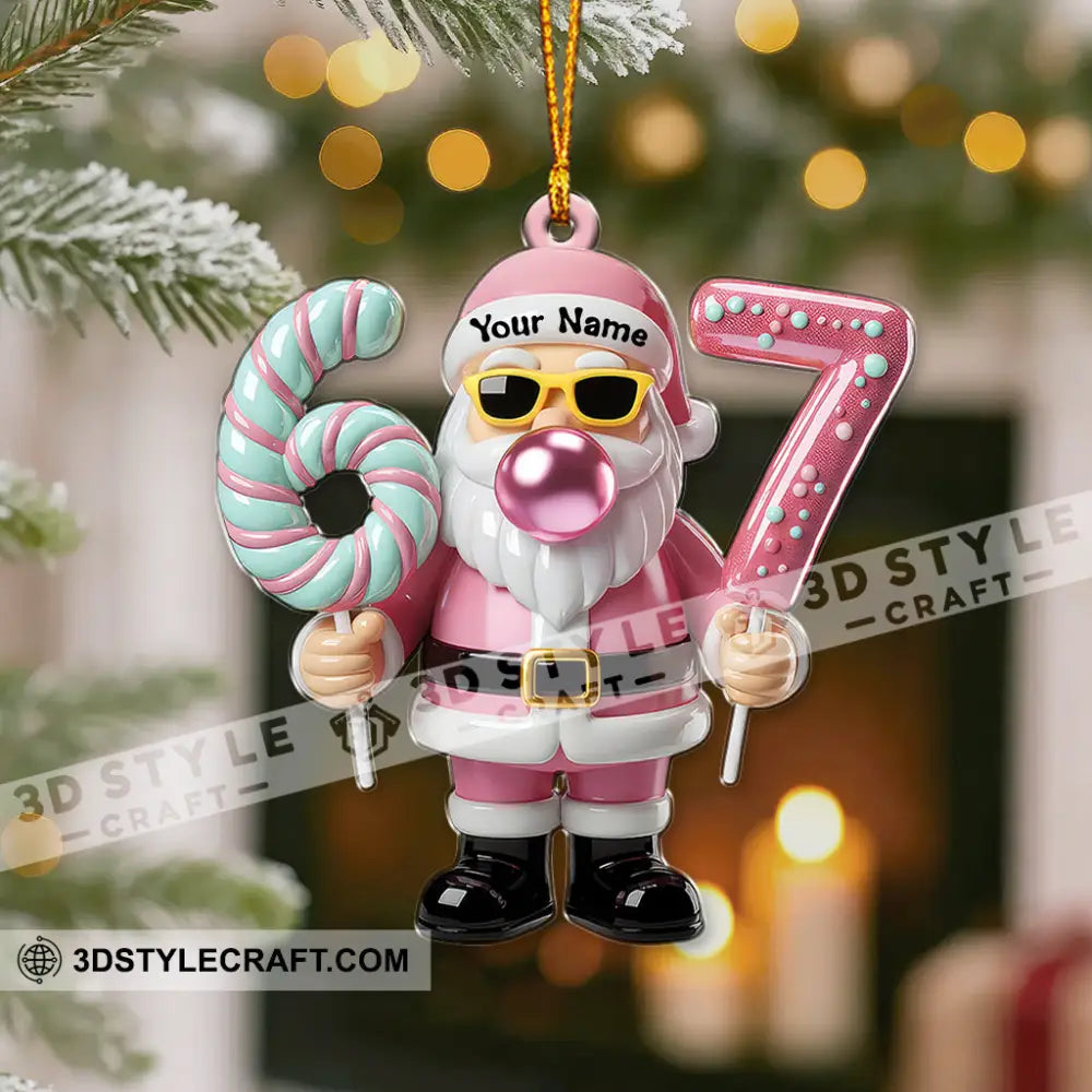 67 Santa Christmas Home Decor Christmas Ornament Personalized Ornament Ornament