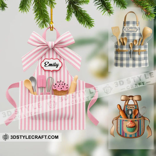 Apron Christmas Home Decor Christmas Ornament Personalized Ornament 3.54’’ / 1 Ornament Ornament