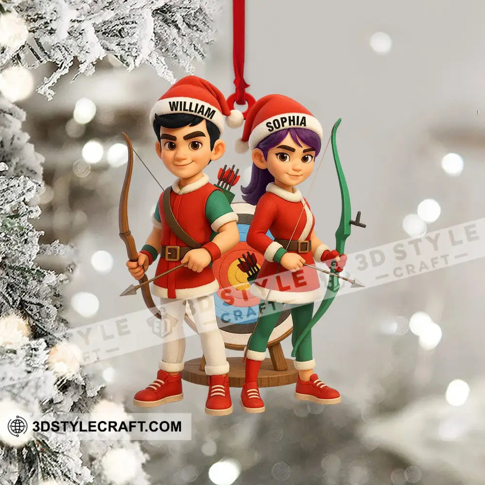 Archery Couple Christmas Home Decor Christmas Ornament Personalized Ornament Ornament