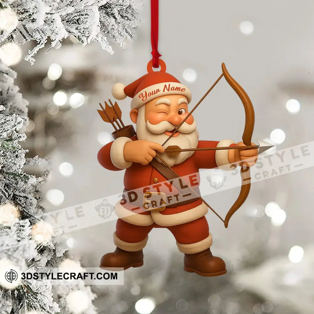 Archery Santa Christmas Home Decor Christmas Ornament Personalized Ornament Ornament