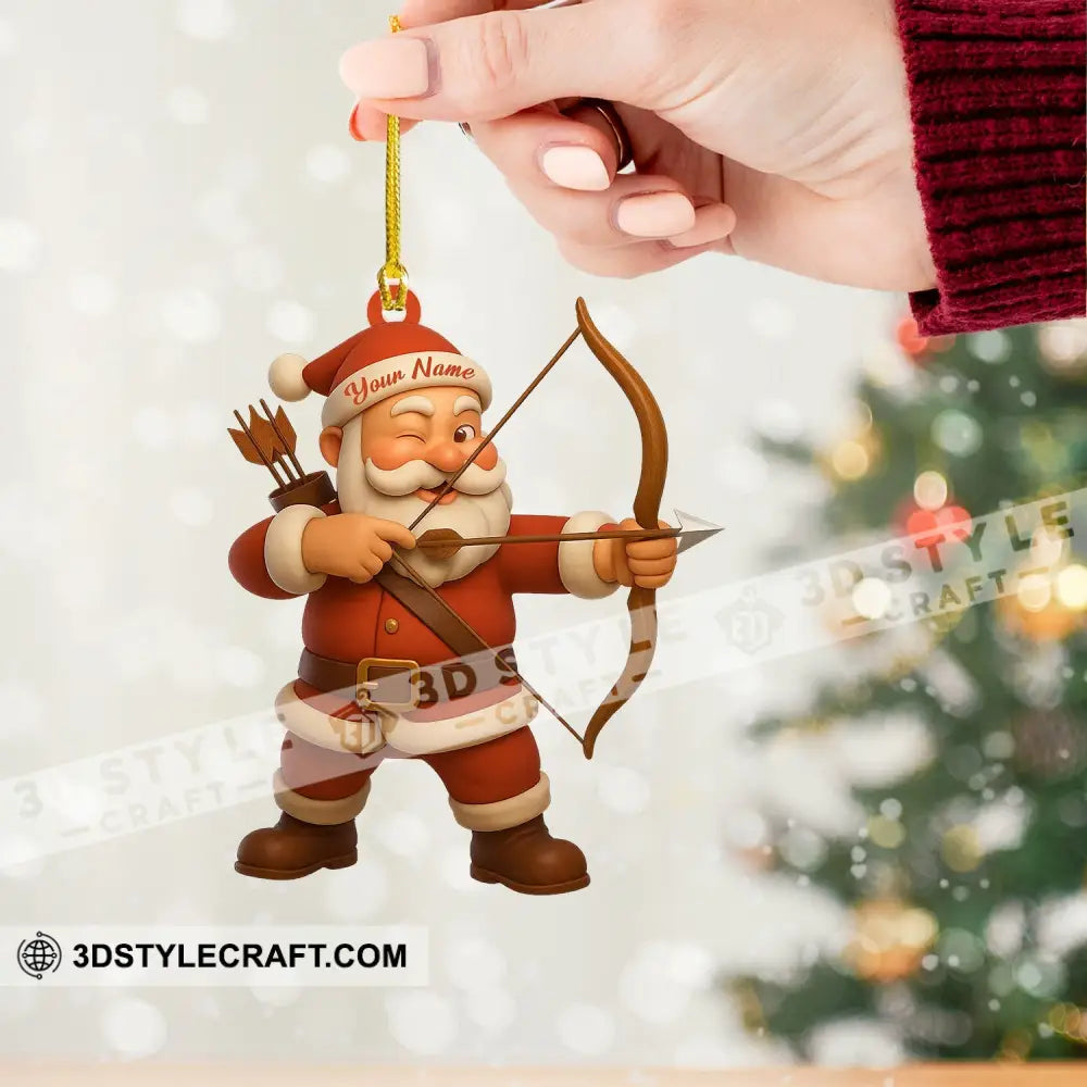 Archery Santa Christmas Home Decor Christmas Ornament Personalized Ornament Ornament