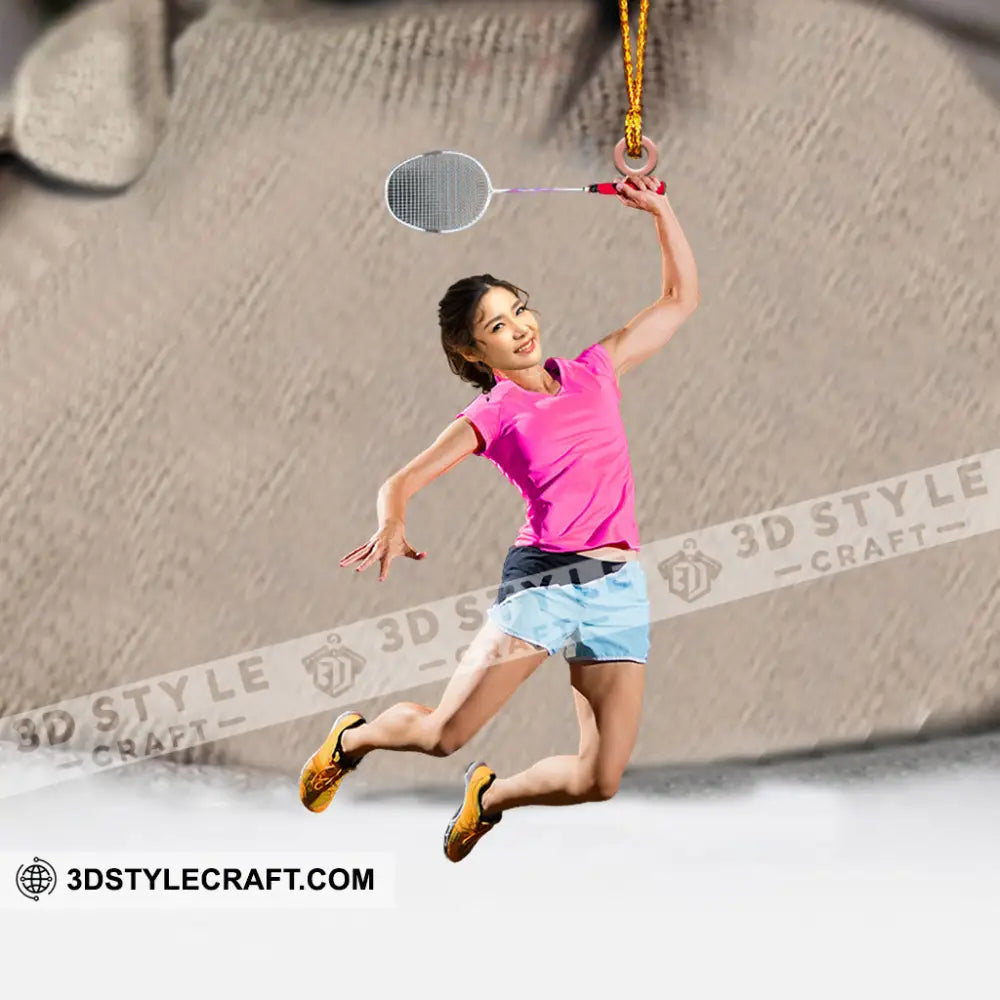 Badminton Player Christmas Home Decor Ornament Personalized