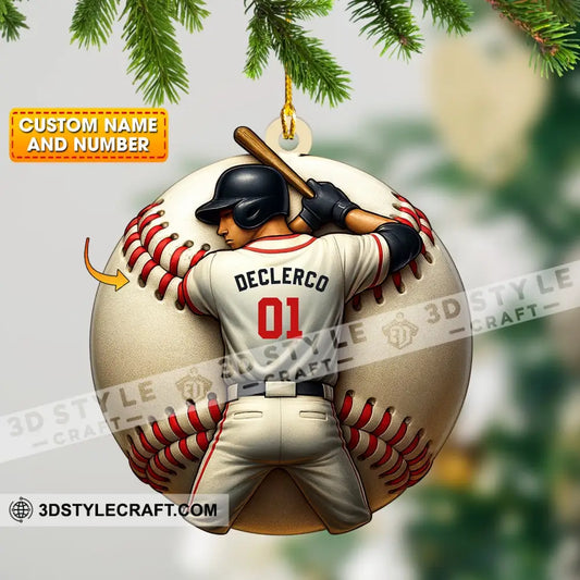 Baseball Christmas Home Decor Christmas Ornament Personalized Ornament 3.54’’ / 1 Ornament Ornament