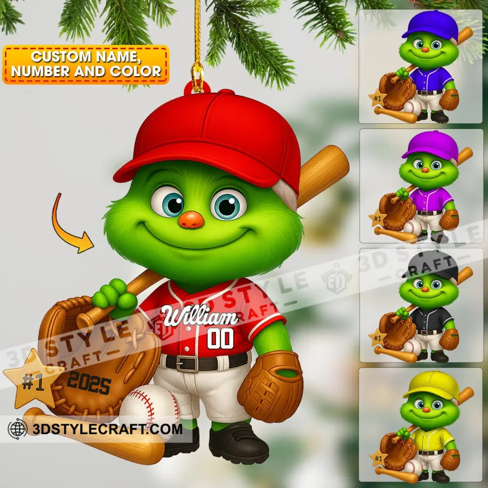 Baseball Home Decor Christmas Ornament Personalized Ornament 3.54’’ / 1 Ornament Ornament