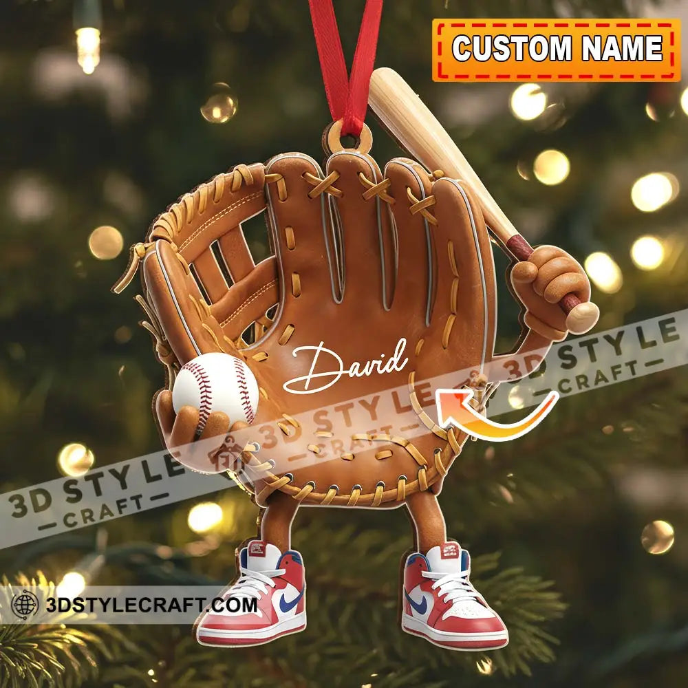 Baseball Home Decor Christmas Ornament Personalized Ornament 3.54’’ / 1 Ornament Ornament