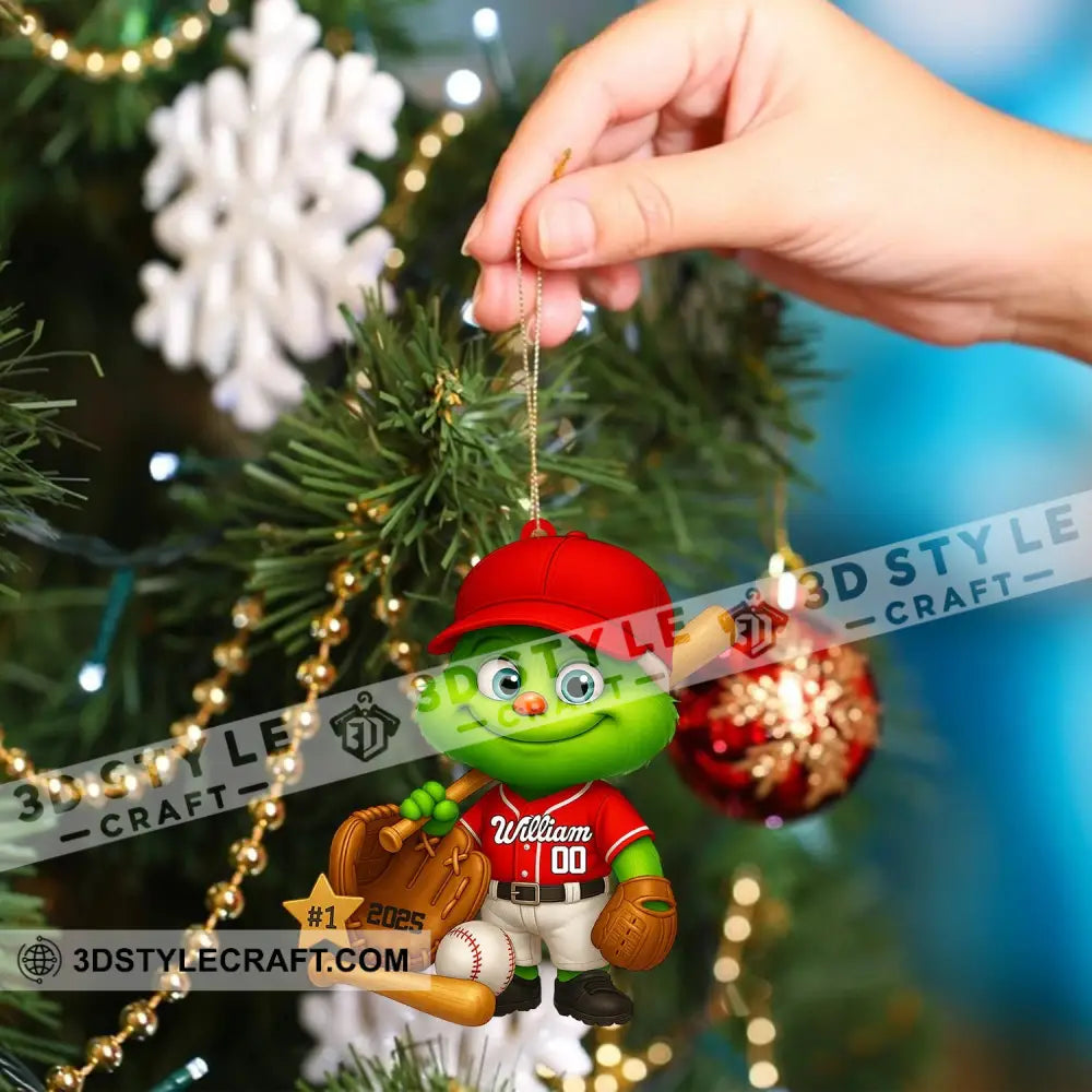 Baseball Home Decor Christmas Ornament Personalized Ornament Ornament