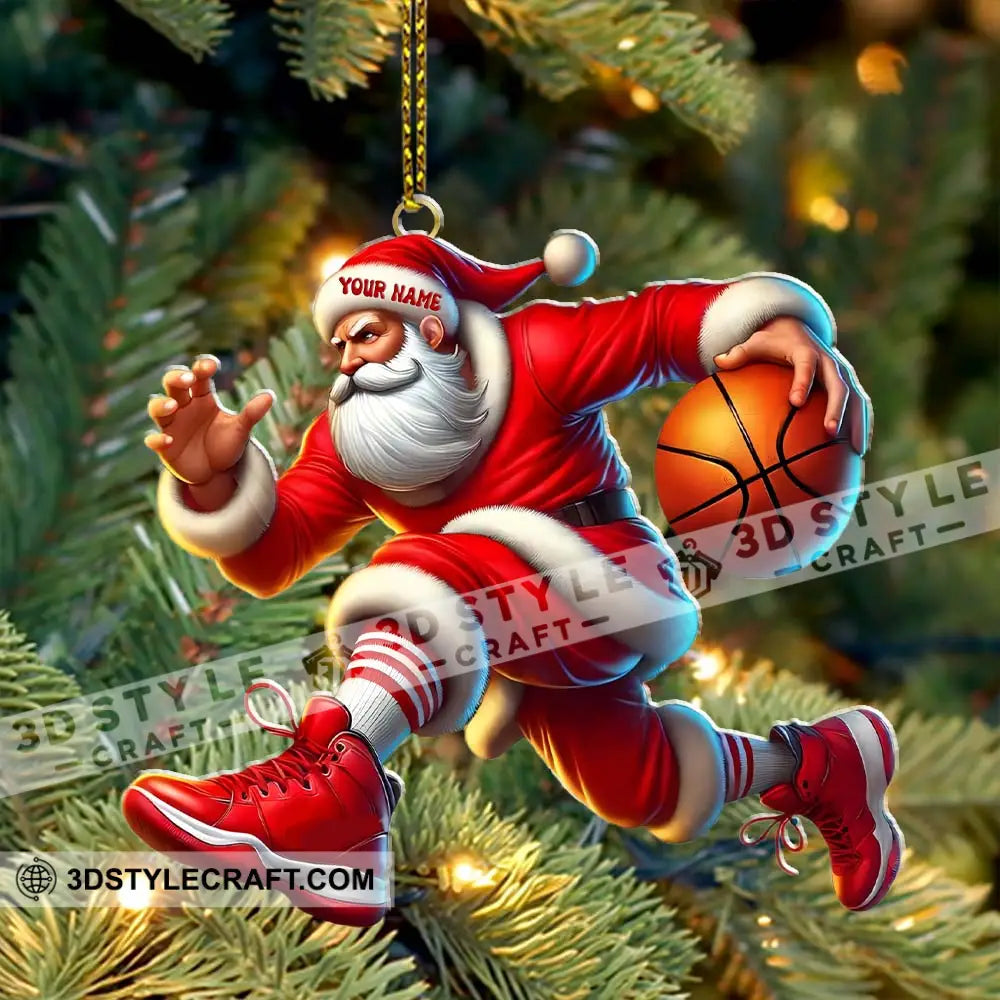 Basketball Santa Christmas Home Decor Christmas Ornament Personalized Ornament Ornament