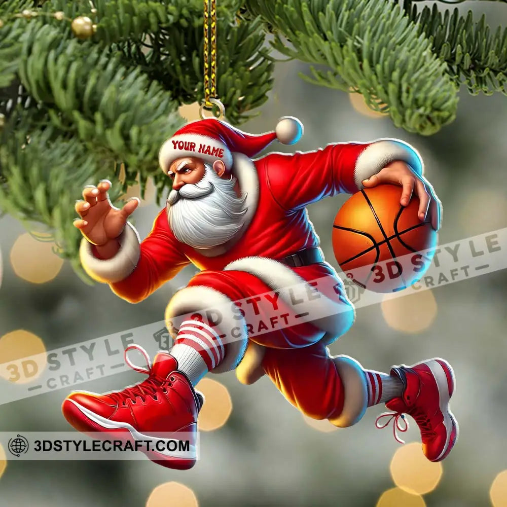 Basketball Santa Christmas Home Decor Christmas Ornament Personalized Ornament Ornament