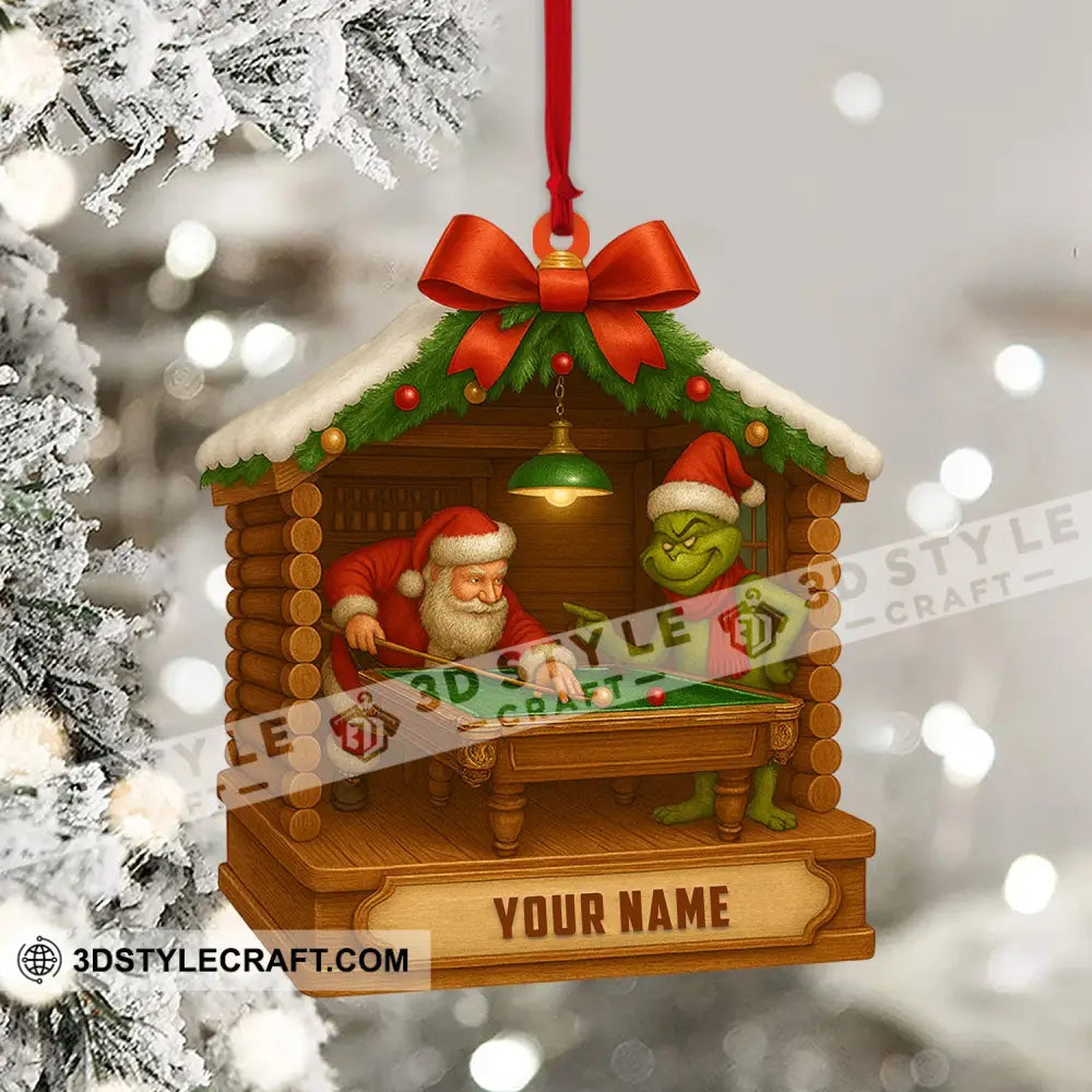 Billiard Santa Home Decor Christmas Ornament Personalized Ornament Ornament