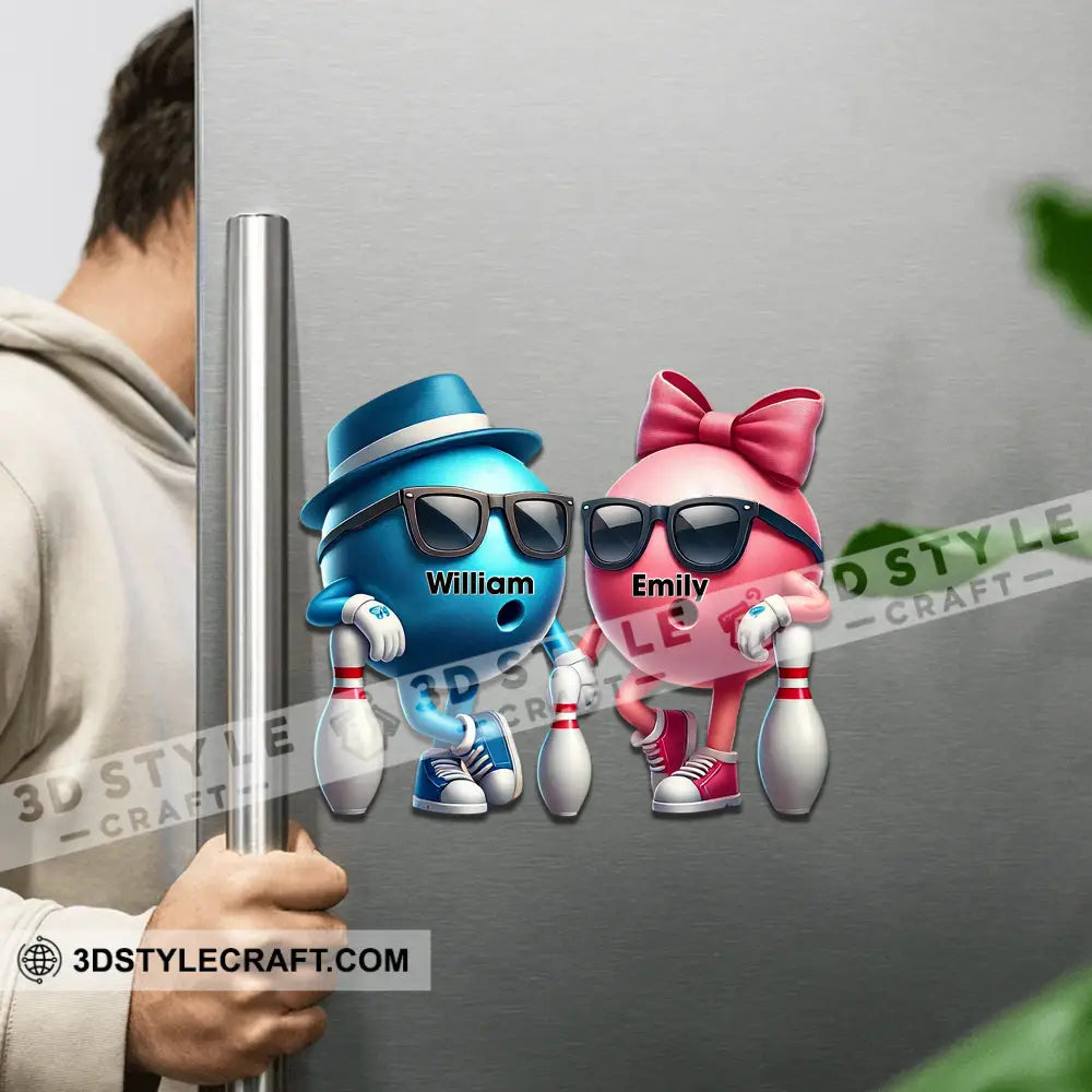 Bowling Couple Fridge Magnet - Personalized