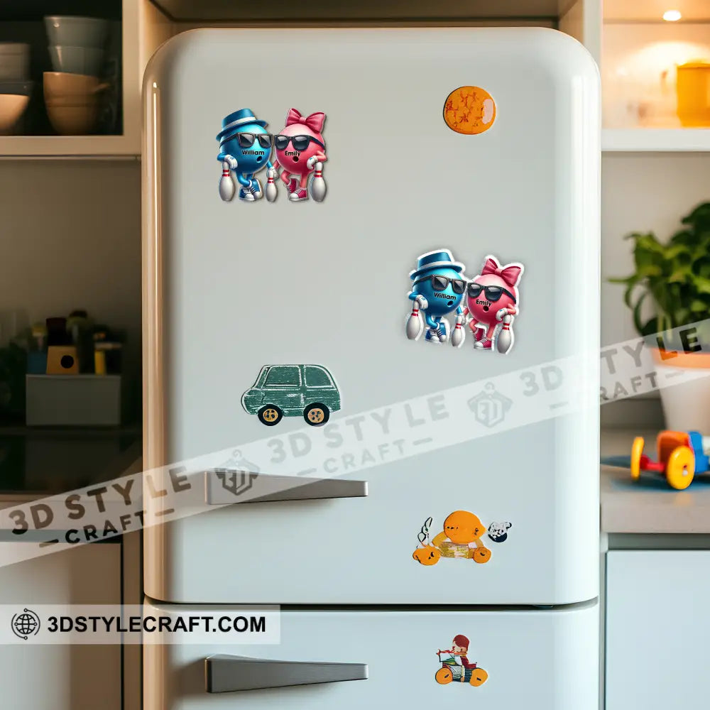 Bowling Couple Fridge Magnet - Personalized