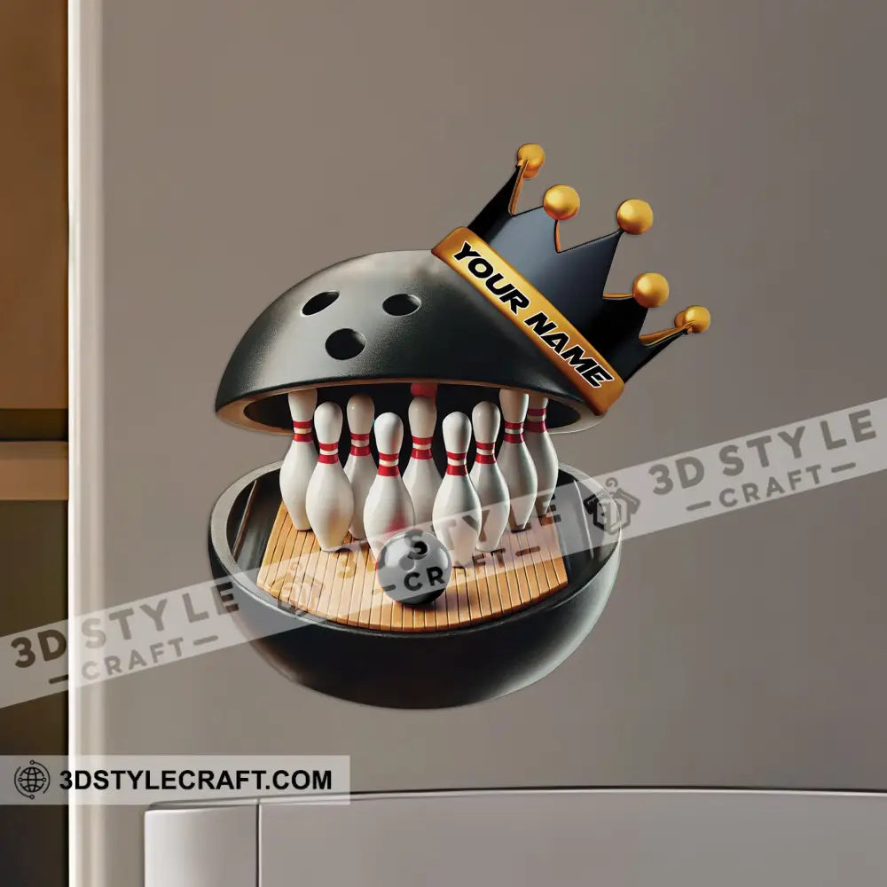 Bowling Crown Fridge Magnet - Personalized