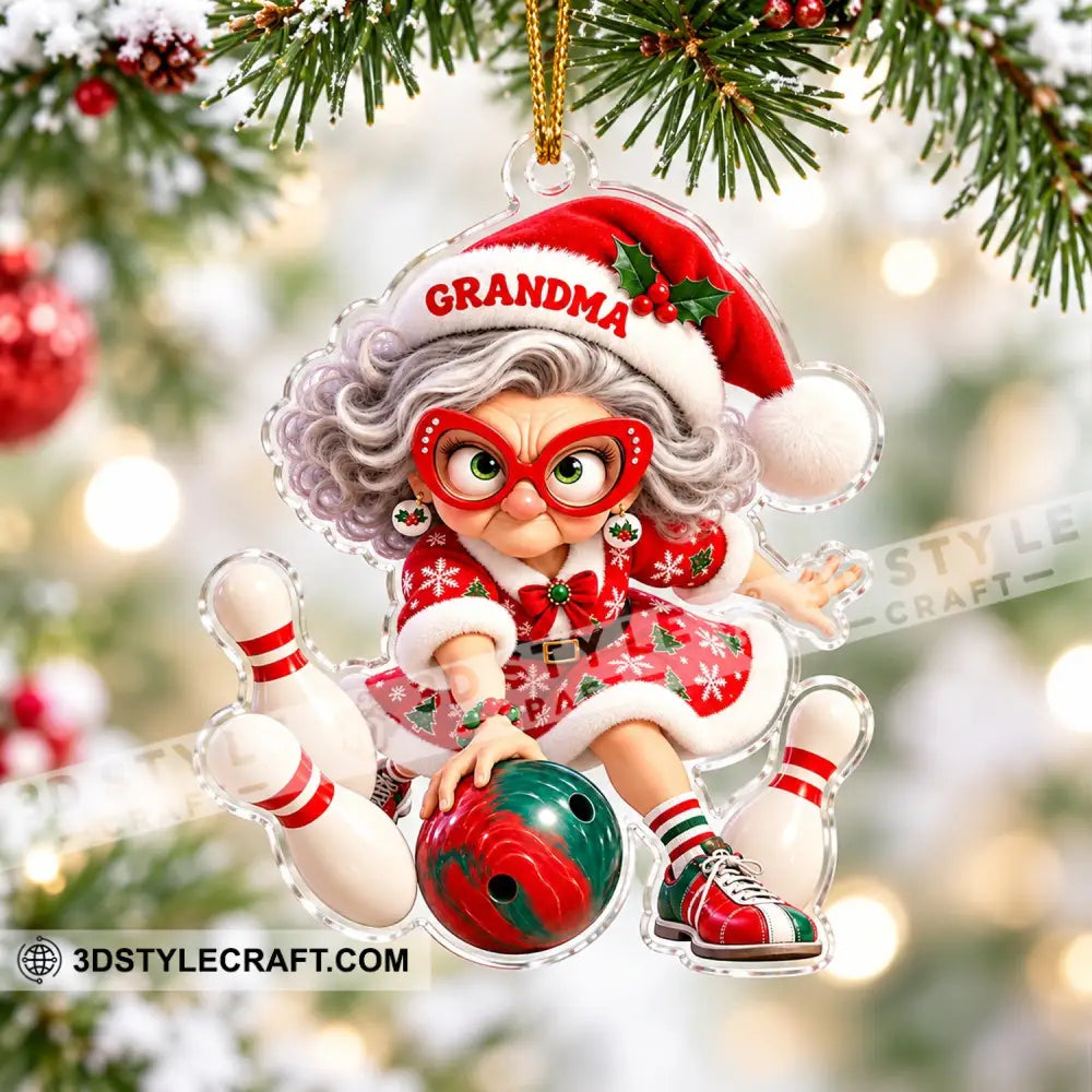 Bowling Grandma Home Decor Christmas Ornament Personalized Ornament - Ornament