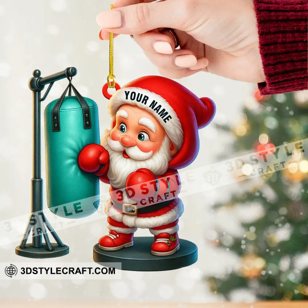 Boxing Santa Home Decor Christmas Ornament Personalized Ornament Ornament