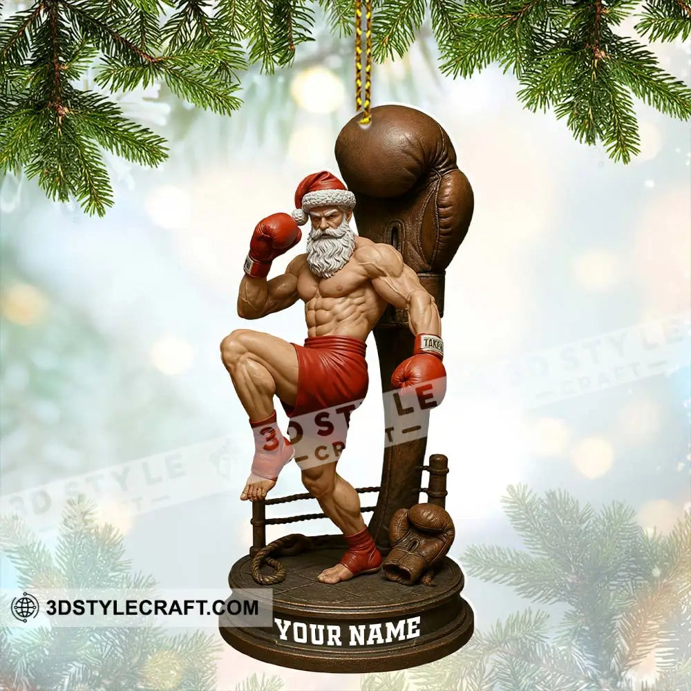 Boxing Santa Home Decor Christmas Ornament Personalized Ornament Ornament