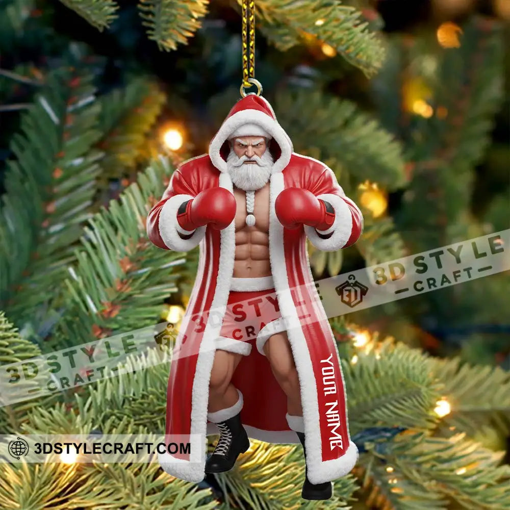 Boxing Santa Home Decor Christmas Ornament Personalized Ornament Ornament