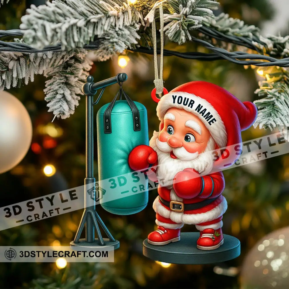 Boxing Santa Home Decor Christmas Ornament Personalized Ornament Ornament