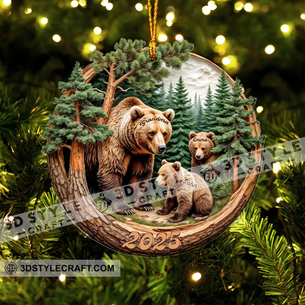 Brown Bears Christmas Home Decor Christmas Ornament Personalized Ornament Ornament