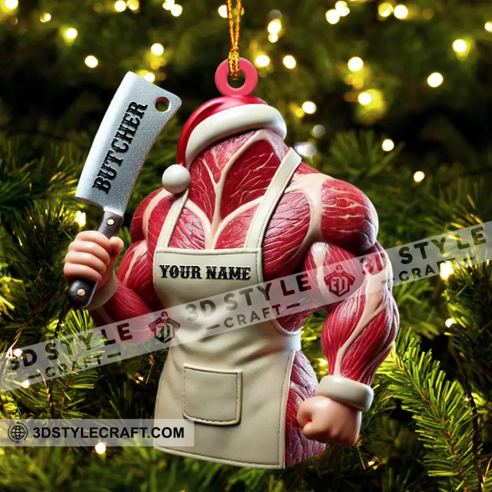 Butcher Christmas Ornament Personalized