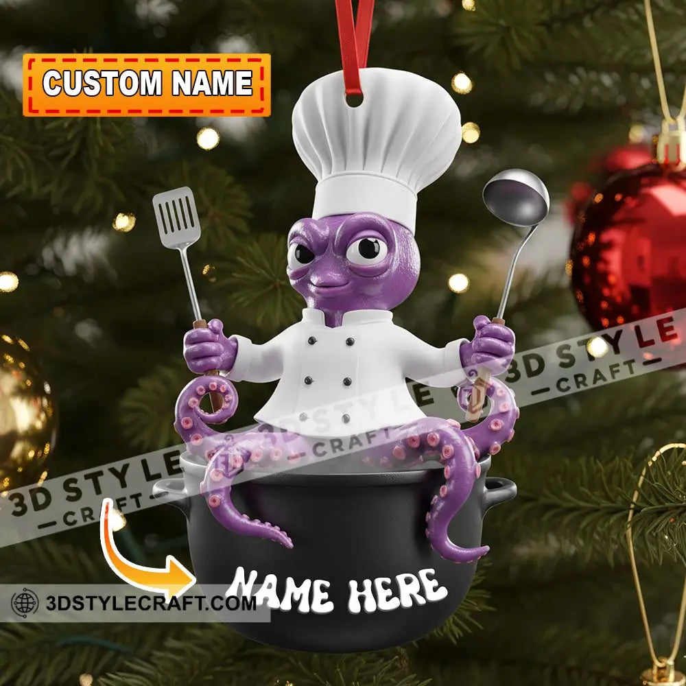 Chef Home Decor Christmas Ornament Personalized Ornament 3.54’’ / 1 Ornament Ornament