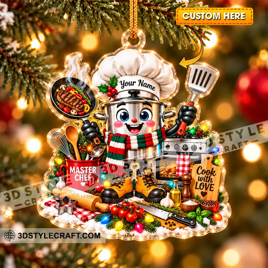 Chef Home Decor Christmas Ornament Personalized Ornament - 3.54’’ / 1 Ornament - Ornament