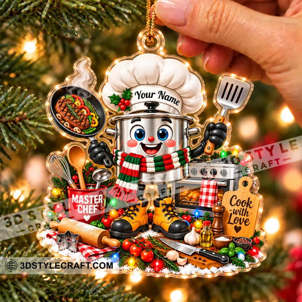 Chef Home Decor Christmas Ornament Personalized Ornament - Ornament