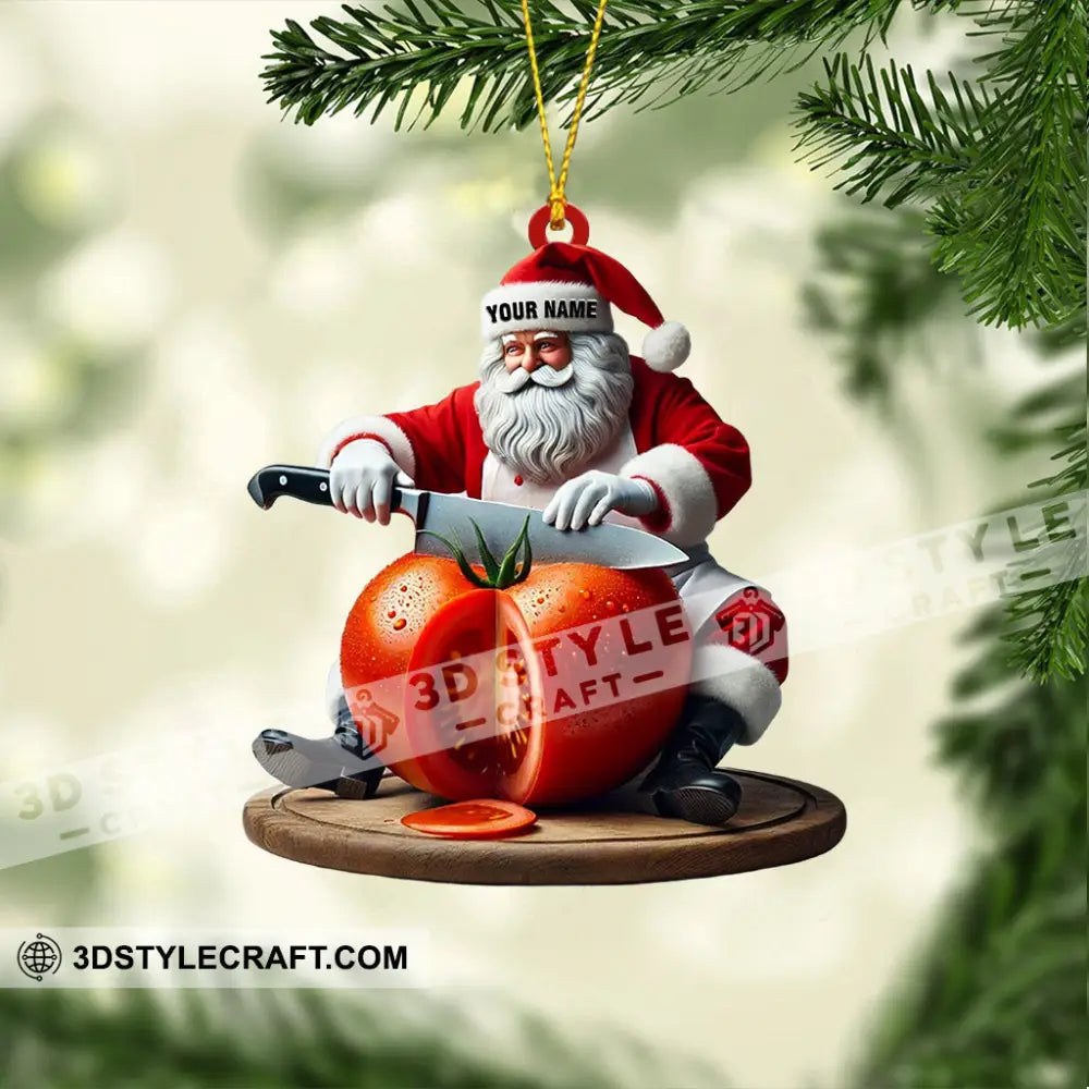 Chef Santa Home Decor Christmas Ornament Personalized