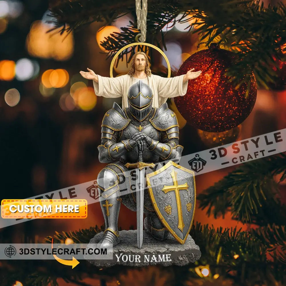 Christian Faithful Knight Gift For Christian Home Decor Christmas Ornament Personalized Ornament 3.54’’ / 1 Ornament